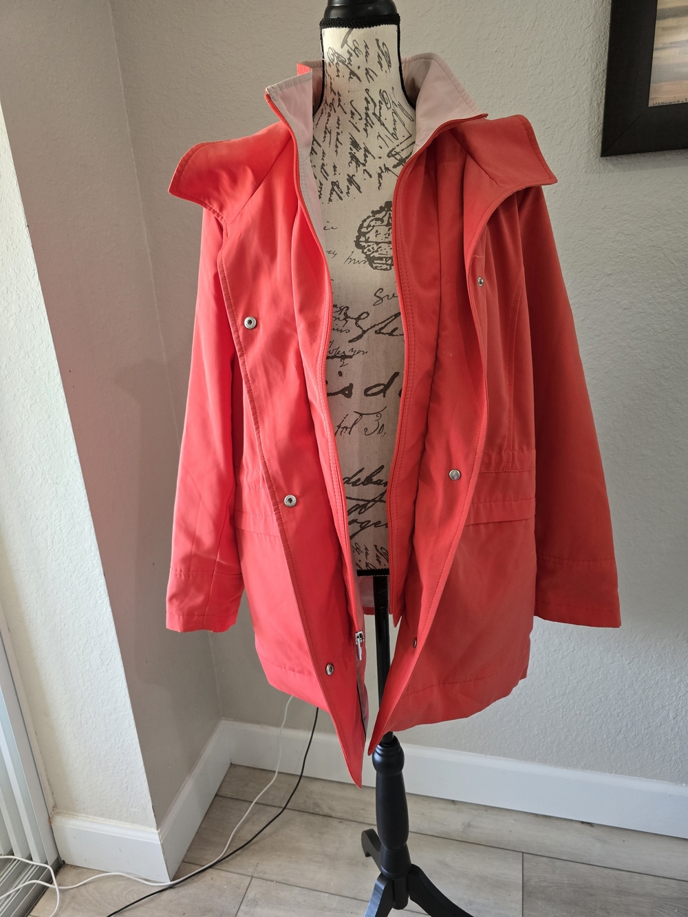 Croft & Barrow Hooded Rain Jacket – Women's XL – Coral